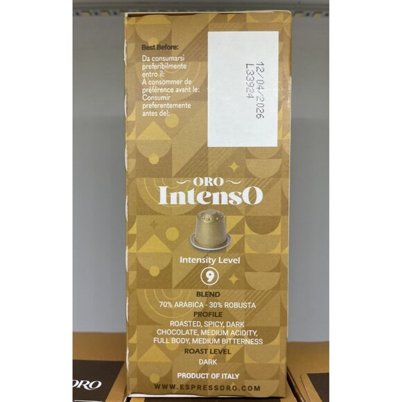 100 Capsules Espressoro Oro Intenso Intensity 9 Pack of 5 Dark Roast Italian - Picture 5 of 6